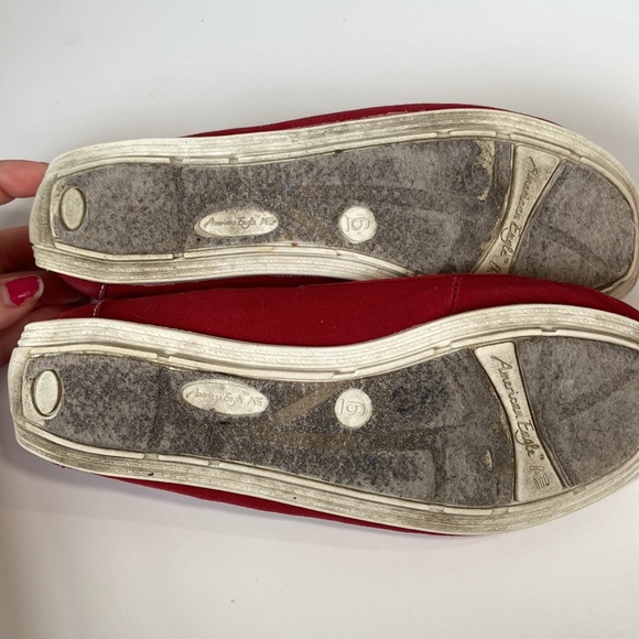 American eagle red and  white slip on flats size 6 women’s nautical - Picture 4 of 5
